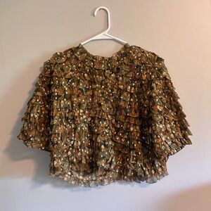 Ulla Johnson Carmella Blouse in Tigers Eye Brown